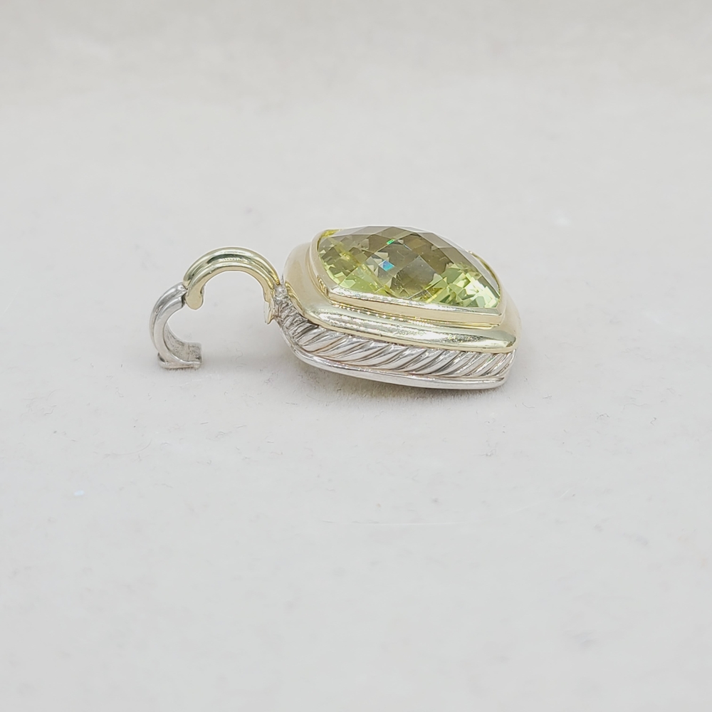 David Yurman Albion 20mm Lemon Citrine Pendant Enhancer With 18k Gold - Picture 5 of 7